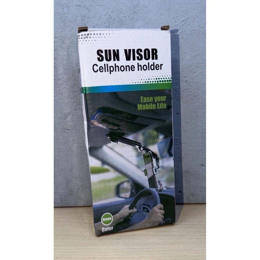 2 Pack Sun Visor 360° Multifunction Mount Adjustable Black Car Phone Holder